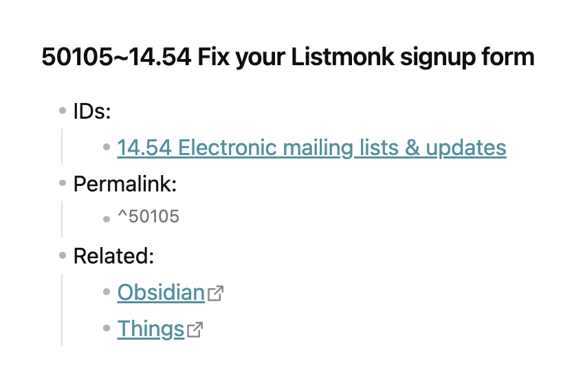 Links as described in the post at the top of an Obsidian note.